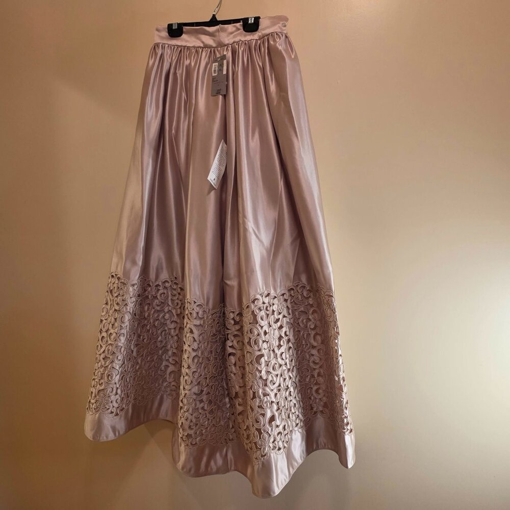 Sherrie Bloom Peter Noviello Chetta B Maxi Evening Champagne Skirt with sash 8